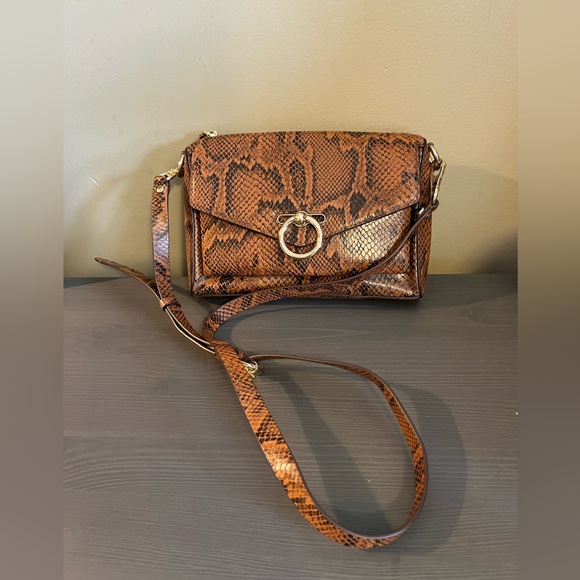 Rebecca Minkoff Snake Skin Mac Equestrian Crossbody Purse - Picture 5 of 11
